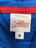 Marvel Avengers Heroes Kids Blue Hoodie Size 4