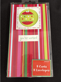 Holiday Buzz Ornament Stripe Christmas Holiday Cocktail Party Deluxe Invitations