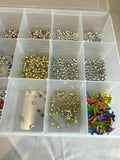 Craft Assortment Eyelets Brads Buttons With Case (approx 10.5x7x2))