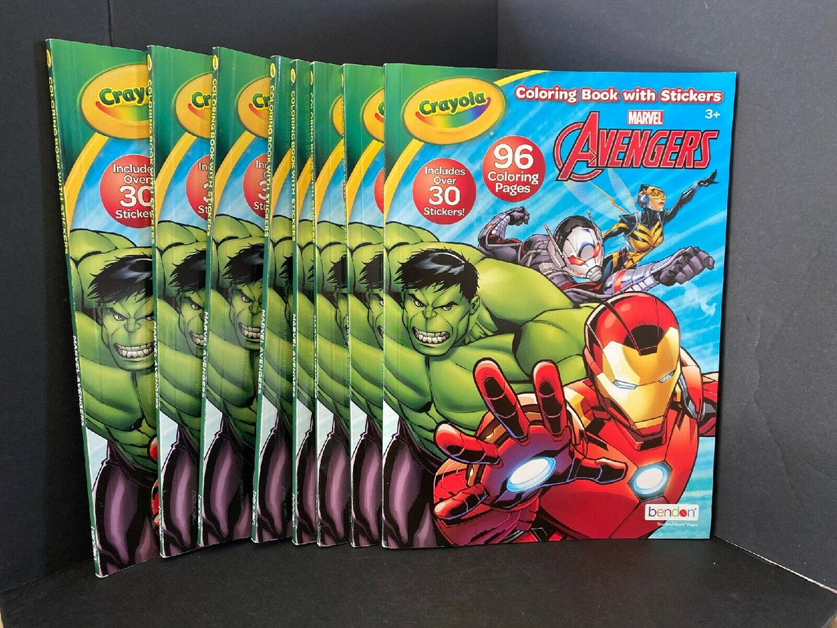 Marvel AVENGERS Coloring & Activity Book + 8 Metallic Crayons