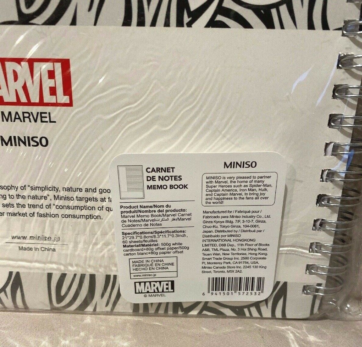 Miniso Spiral Marvel Spider Man Memo Book 8.3”x11.7”x.3” 60 Sheets NEW –  The Odd Assortment