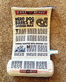 *New* Bark Box Dog Toy *Marvel SPIDER-MAN The Daily Beagle Newspaper Squeaky M/L