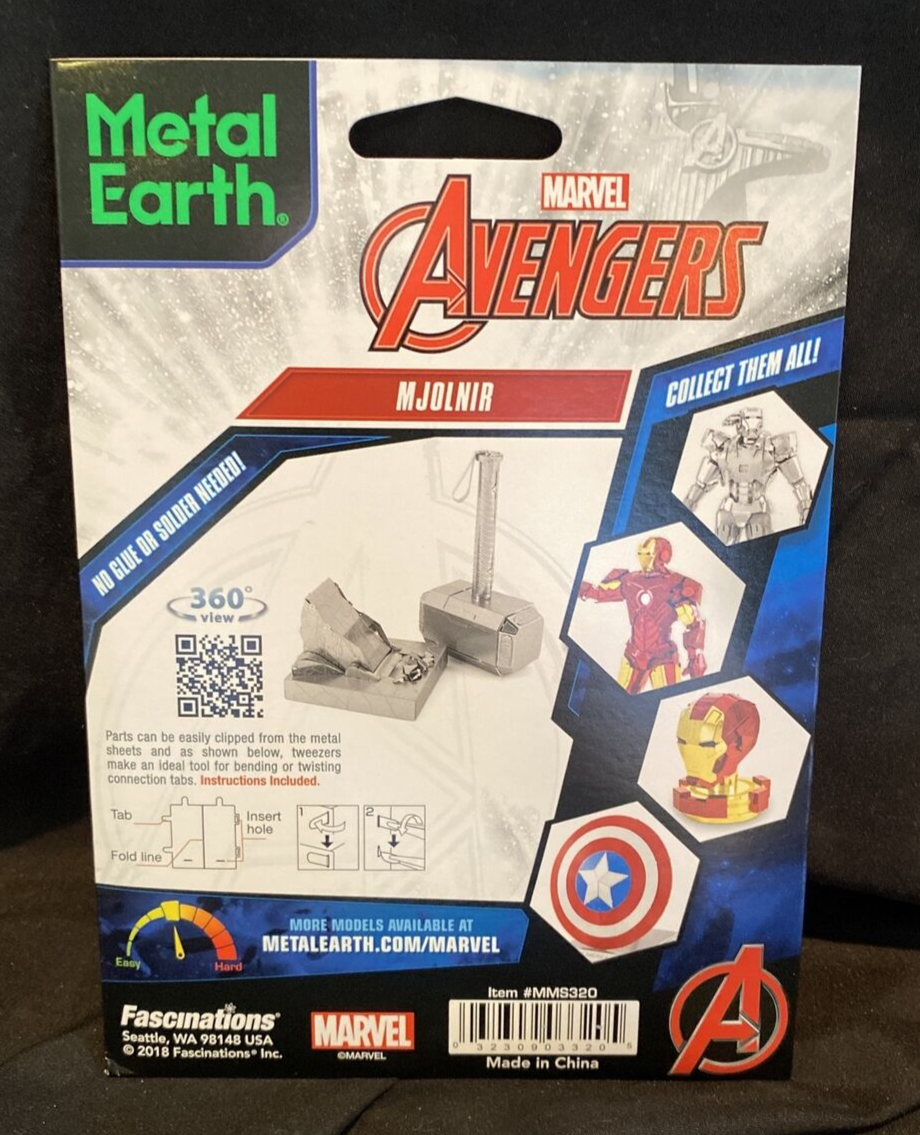 Metal Earth 3D Metal Model Kit - Marvel Avengers Mjolnir (Thor's