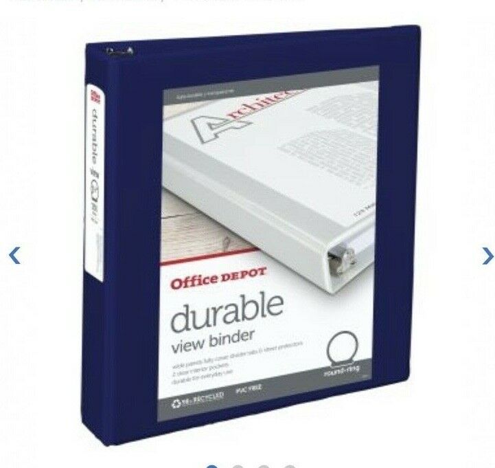 Office Depot Brand Durable View 3 Ring Binder 1 Round Rings