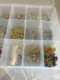 Craft Assortment Eyelets Brads Buttons With Case (approx 10.5x7x2))