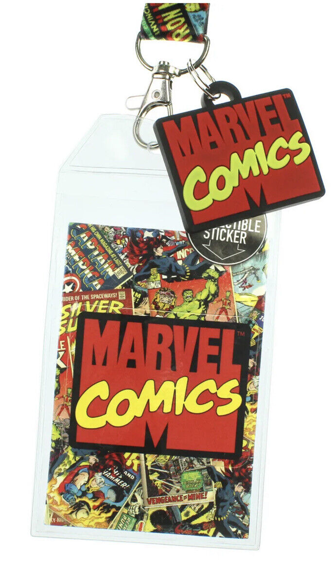 Marvel Comics Page ID Lanyard Badge Holder with 1.5 Rubber Charm Pendant