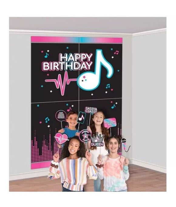 Internet Famous Birthday Scene Setter Photo Backdrop W/12 Props Plastic 6ft High