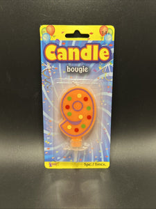Festive Number 9 Candle Yellow Forum Novelties 2.5"