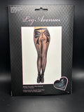 Leg Avenue Spandex Woven Bow Sheer Backseam Crotchless Pantyhose 7913 OSFM