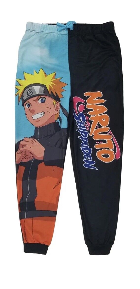 Naruto Shippuden Mens L Anime Graphic Jogger Style Sleep Pants Pajama Bottoms