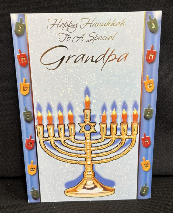Happy Hanukkah Grandpa Greeting Card w/Envelope