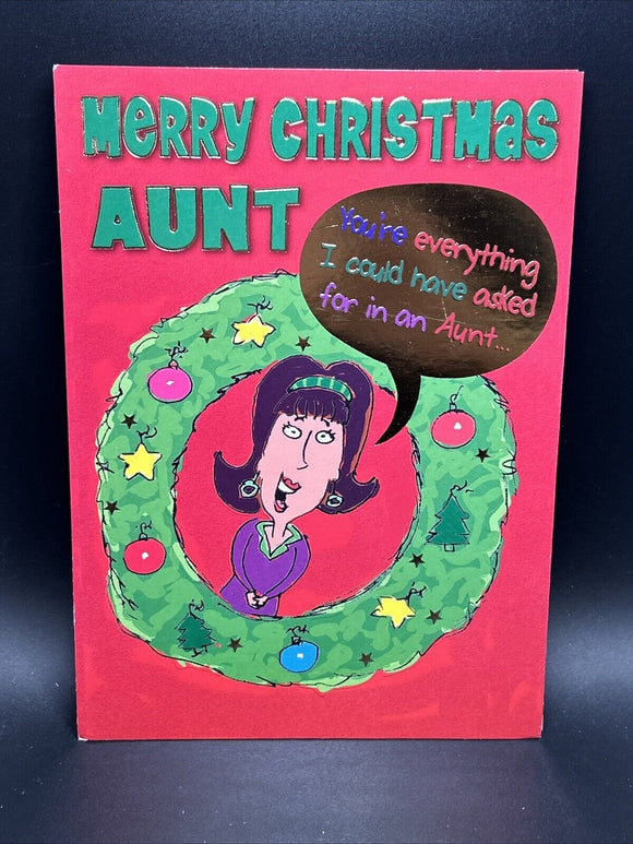Merry Christmas Aunt Greeting Card w/Envelope