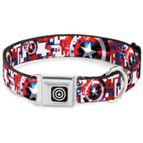 MARVEL AVENGERS Captain America Shield Seatbelt Buckle Collar - WCA041