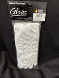Adult White Gloves Deluxe Unisex Wrist Snap Halloween Christmas Formal