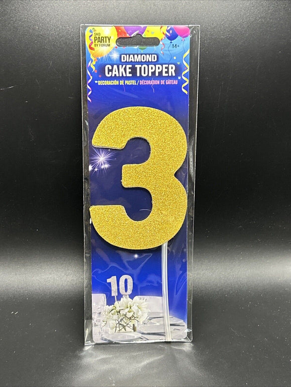 Diamond Glitter Table Number Cake Topper  4