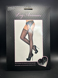 Leg Avenue Sheer Stockings Attached Lace side Garter Belt Black OSFM