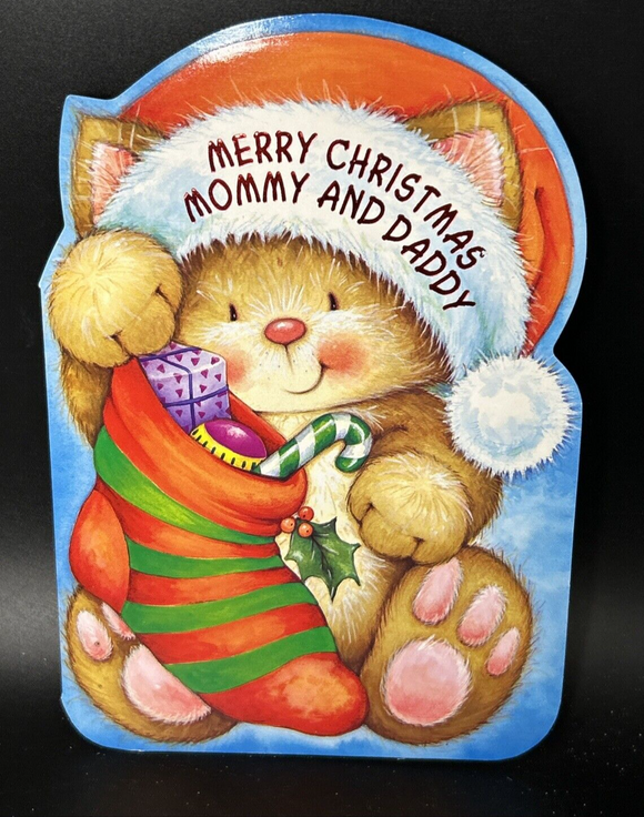 Merry Christmas Mommy and Daddy Greeting Card w/Envelope