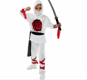 NINJA WARRIOR COSTUME - CHILD'S Toddler 3-4 & Tattoos & 2 Ninja Stars