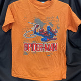 Marvel Spiderman Swinging Graphic Kids Size 8 Orange T-shirt