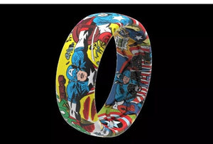 Marvel Groove Life "Captain America Classic Comic" Silicone Ring Size 11