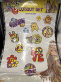 Hippie 12 Piece Cutout Set Stickers and Decorations