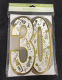 30th Birthday Party Invitations 8Ct