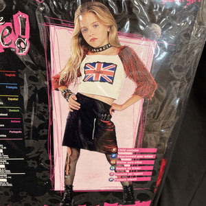 Union Jack Diva Punk Rock British Pop Star Fancy Dress Halloween Child Small 4-6