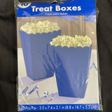Bright Royal Blue Party Popcorn Treat Boxes 10Pk Birthday 3.5x7.4x2.1”