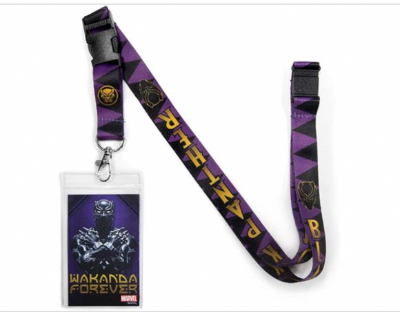 Marvel Comics Black Panther Logo and Symbol Covered Lanyard w/ID Tag