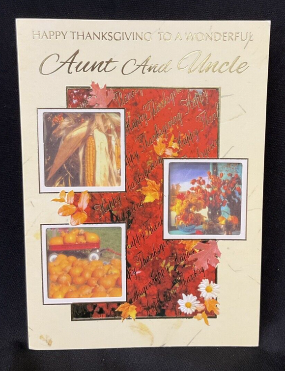 Happy Thanksgiving Aunt and Uncle Greeting Card w/Envelope