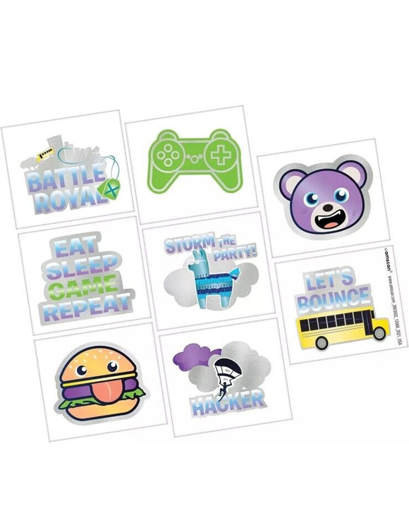 Battle Royal Video Game War Kids Birthday Party Favor Temporary Tattoos