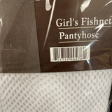 Girls White Fishnet Tights Size Large 7-10 By Leg Avenue