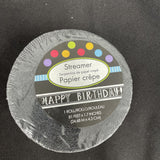 Amscan Printed Crepe Streamers ‑ Happy Birthday, Chalk 81ft X 1.7”