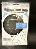 Gender Reveal Boy Confetti Ballon 36”” Black Latex Ballon With Blue By Forum