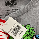 Kids Crew Neck Marvel Long Sleeve Graphic T-Shirt, L (10/12) , Gray