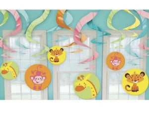 Animals of the Rainforest Baby Shower Swirl Decoration Girl or Boy Jungle Safari