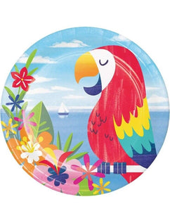 Lush Luau Tropical Island Beach Summer Party 9" Paper Dinner Plates