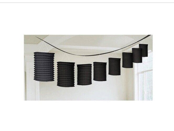 Black Paper Lantern Garland 12ft