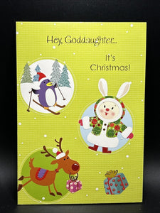 Merry Christmas Goddaughter Greeting Card w/Envelope