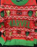 Marvel Group Heroes Kids Christmas Sweater Size XXLarge 18