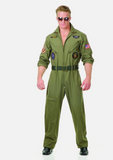 Charades Wingman Flight Jumpsuit And Belt Adult Costume, X-Large (46-48)0