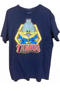 Marvel, Thanos Navy Shirt Large Sitting Red Thanos Letters 2XLarge