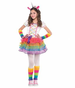 Rainbow Unicorn New in Package 4-Piece Set Halloween Costume Girls Size L 12-14