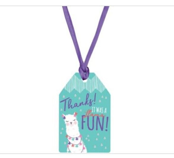 Funny Llama Thank You Tags for Birthday Surprise Gifts, 8 Pack