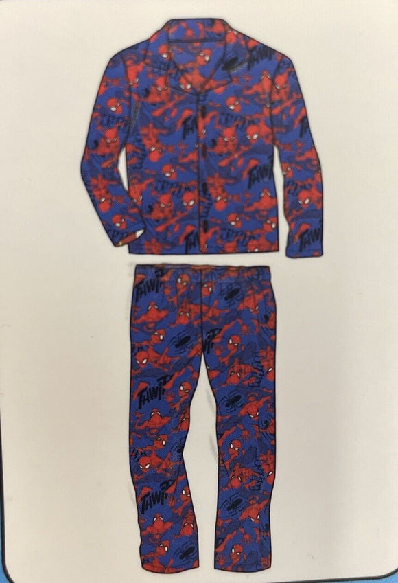 Spiderman Boys Flannel Pajama Set Size 8