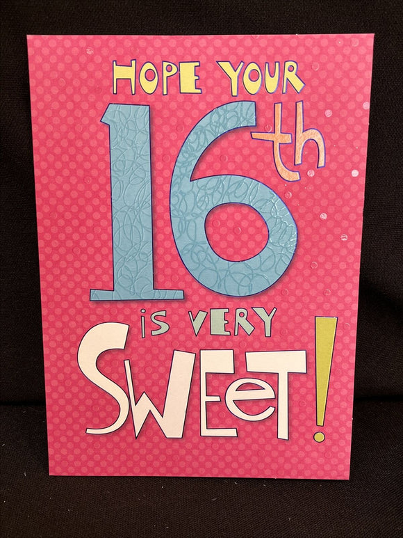 Happy Sweet 16 Greeting Card w/Envelope