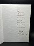 For Son-In-Law Thanksgiving Greeting Card w/Envelope