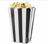 amscan Black Striped Scalloped Popcorn Boxes-5 Pcs