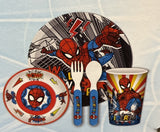 Spiderman 5 Pc Melamine Kids Dining Set0