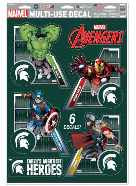 Michigan State Spartans /  MARVEL Multi-Use 6 Piece Decals 11